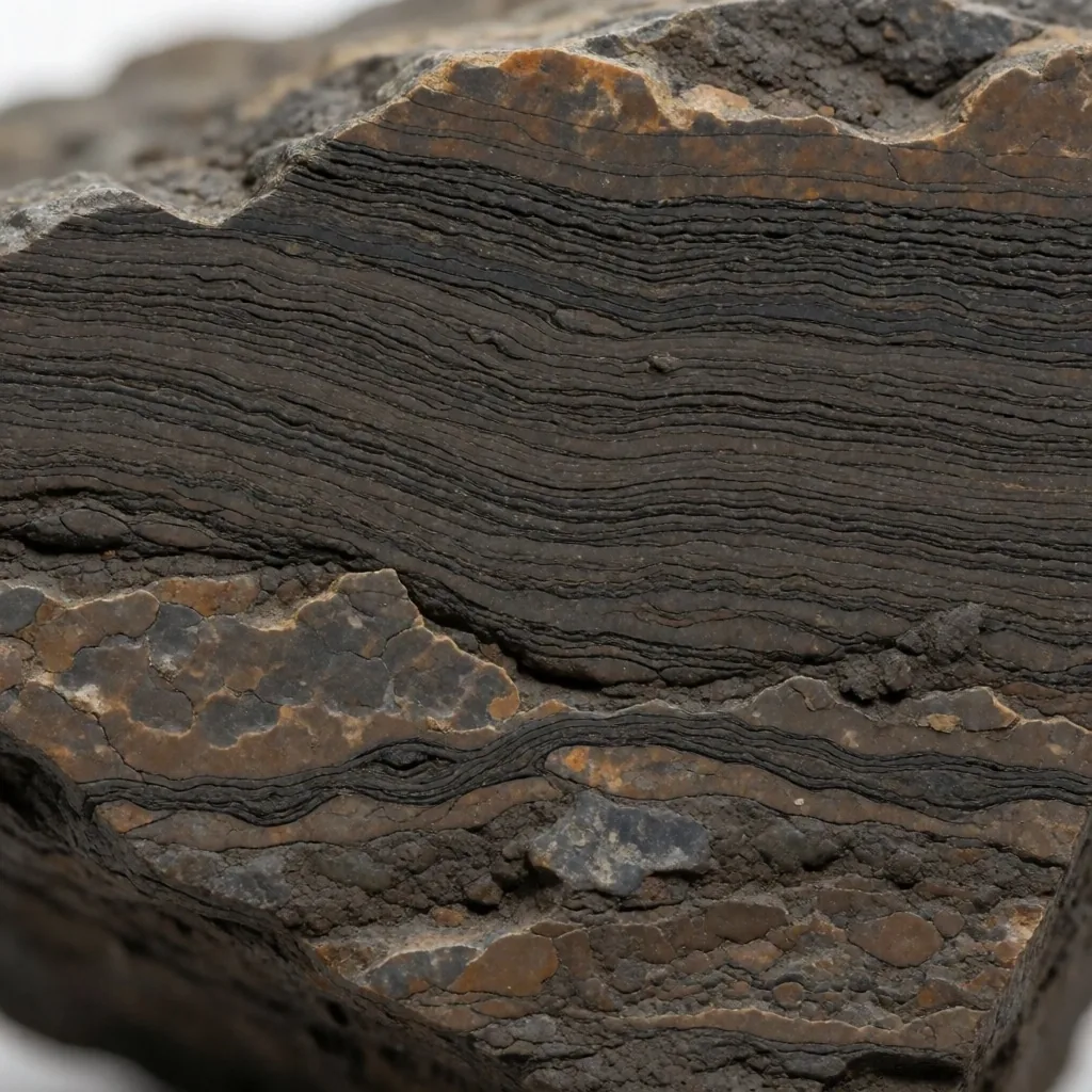 Afloramiento de lutitas de la formación Vaca Muerta mostrando estratos sedimentarios