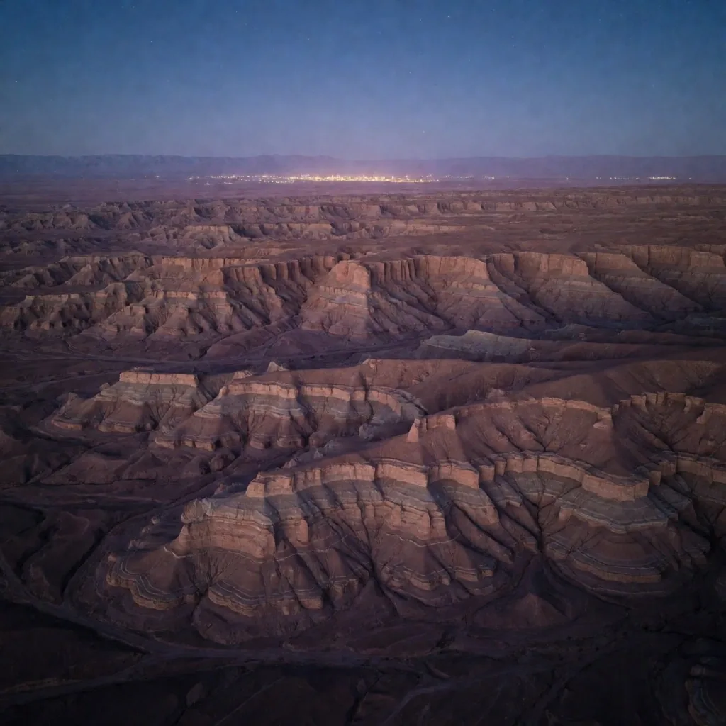 Vista aérea de la cuenca del Neuquén al atardecer