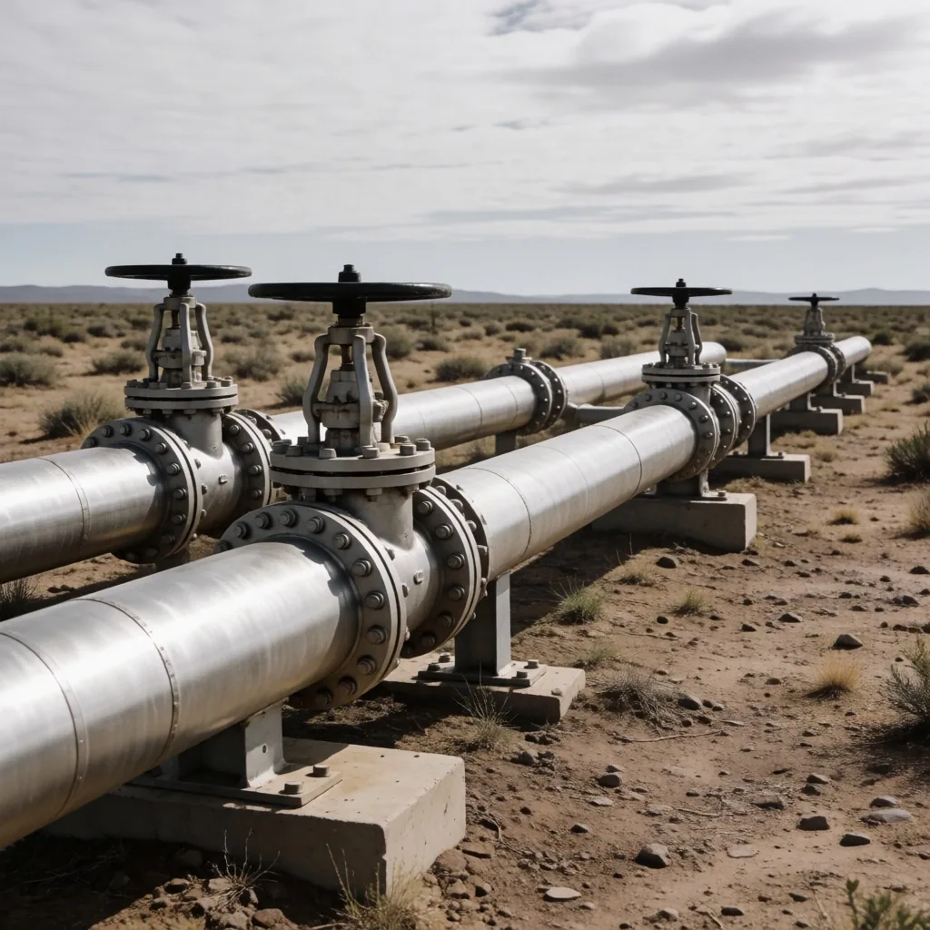 Infraestructura de tuberías para transporte de agua en la Cuenca Neuquina