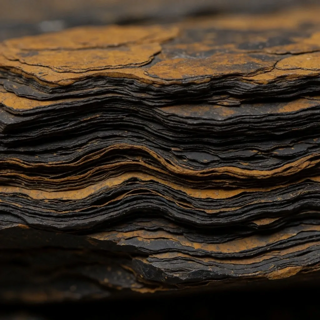 Textura de roca de esquisto de Vaca Muerta